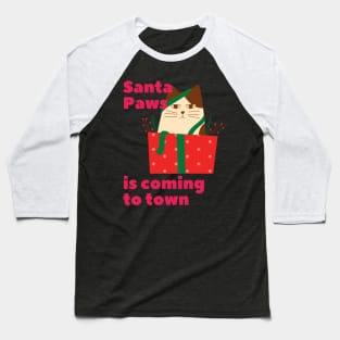 Santa Paws Coming To Town Baseball T-Shirt